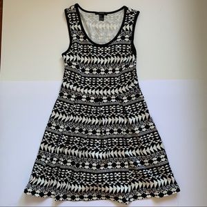 Black and white geometric dress